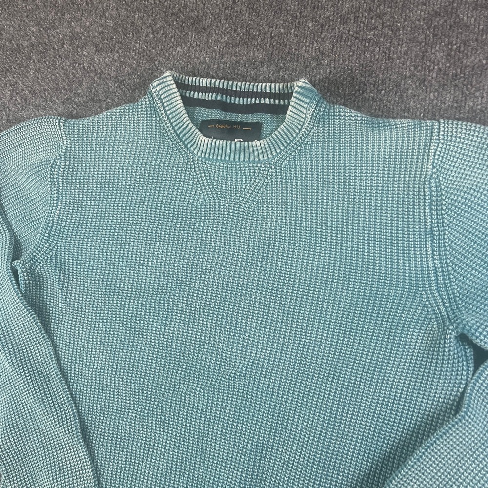 Weird Fish Ensign Blue Waffle Knit Crewneck Sweater Men's‎ Size M